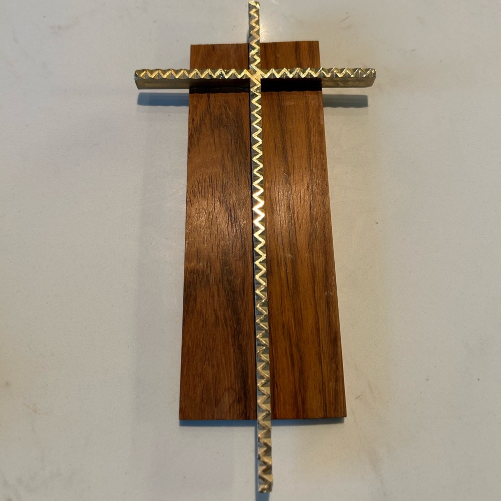 MCM Italy wooden wall cross features a distinctive modern, minimalist design.